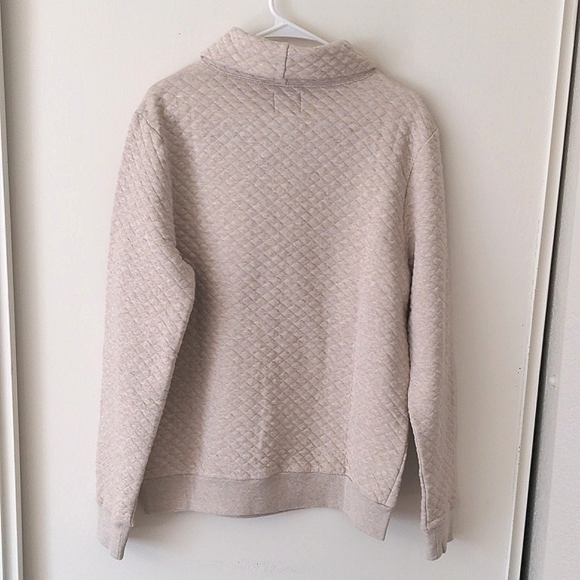 J. Crew Factory Long Sleeve Shawl Collar Fleece Pullover Men's Cream Size M NWT - Picture 8 of 8